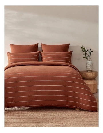 Jersey Luxe 100% Cotton Reversible Quilt Cover Set in Rust