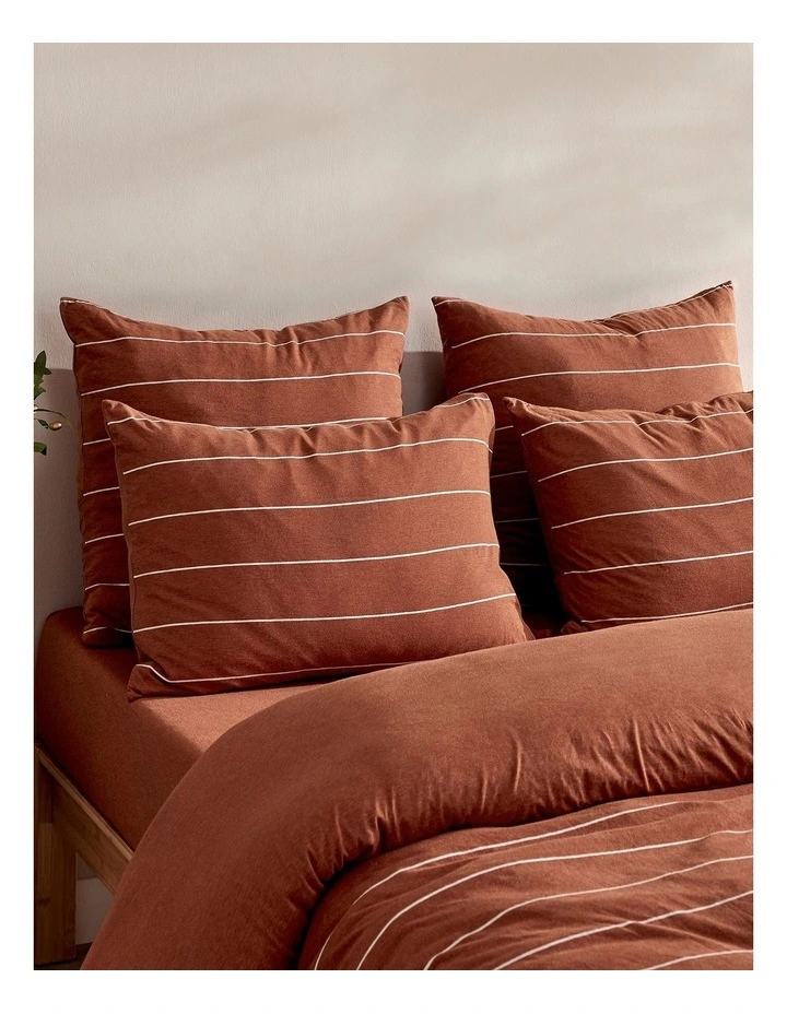 Jersey Luxe 100% Cotton Reversible Quilt Cover Set in Rust image 2