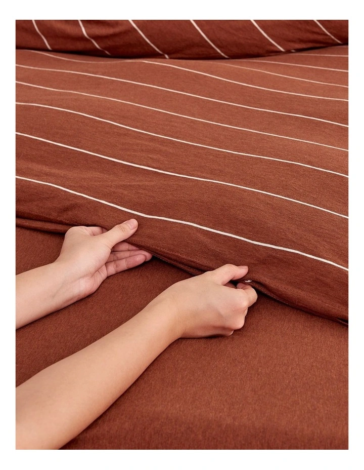 Jersey Luxe 100% Cotton Reversible Quilt Cover Set in Rust image 4