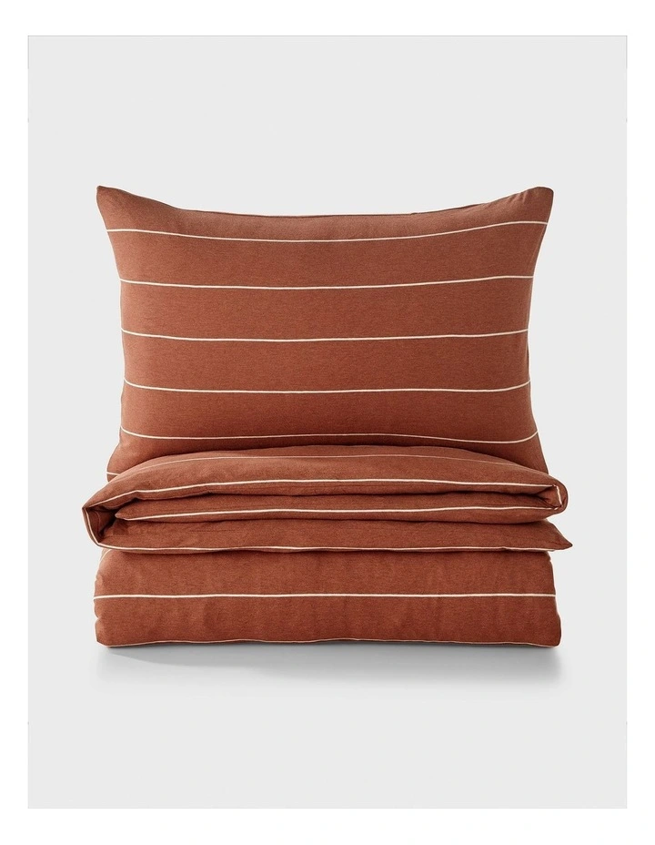 Jersey Luxe 100% Cotton Reversible Quilt Cover Set in Rust image 5