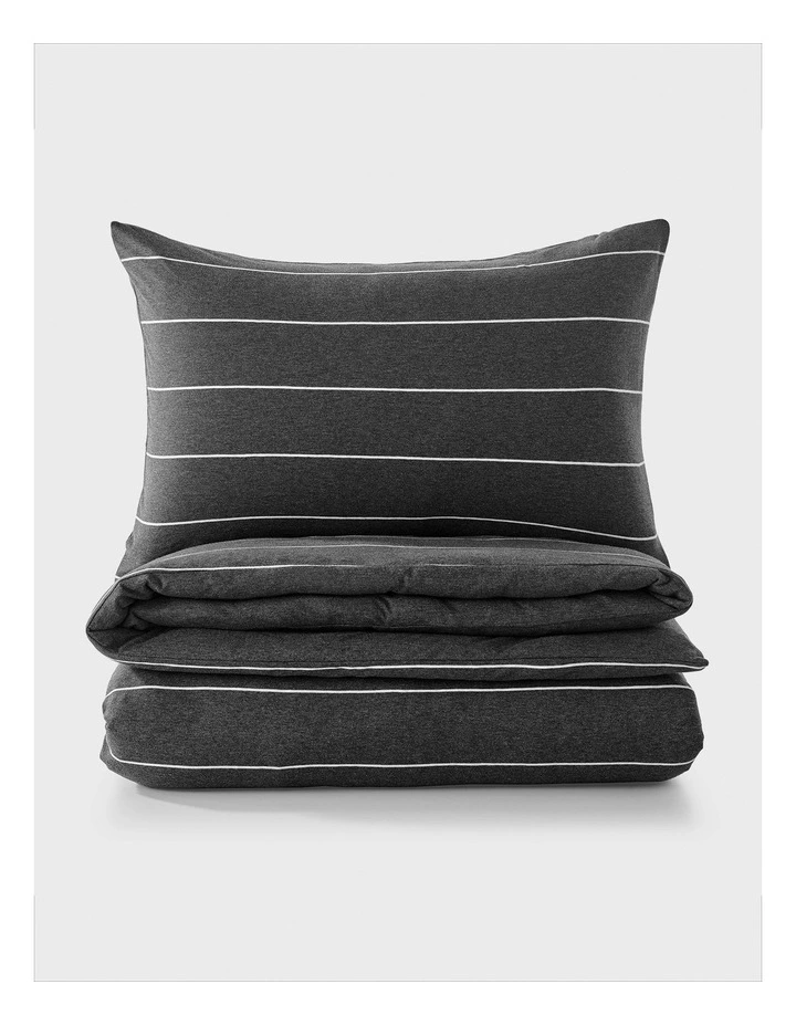 Jersey Luxe 100% Cotton Reversible Quilt Cover Set in Charcoal image 5