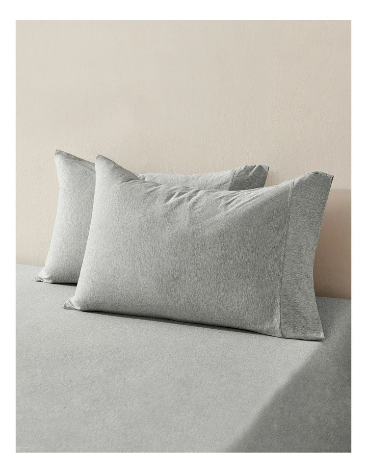 Jersey Luxe Combo Fitted Sheet Set in Silver Grey image 3