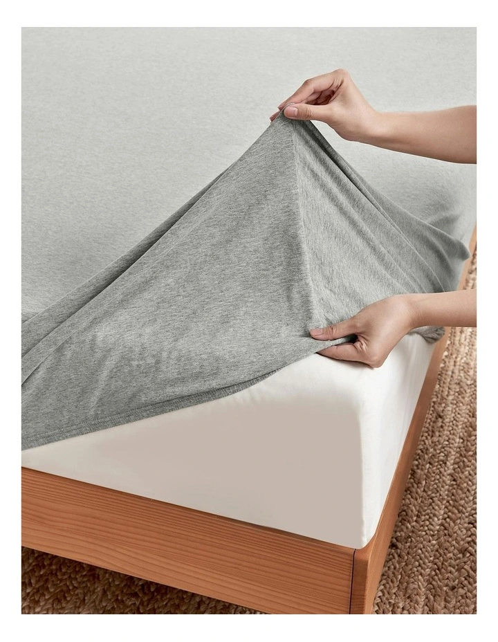 Jersey Luxe Combo Fitted Sheet Set in Silver Grey image 7