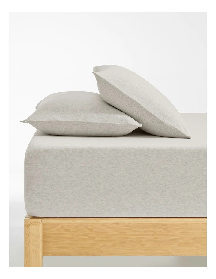 Jersey Luxe Combo Fitted Sheet Set in Oatmeal image 1