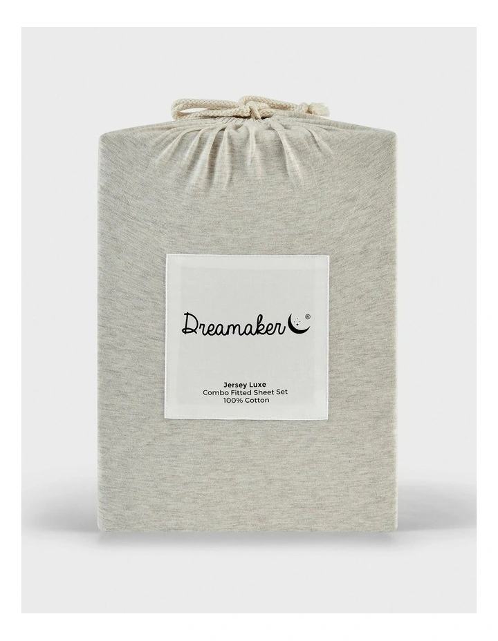 Jersey Luxe Combo Fitted Sheet Set in Oatmeal image 6