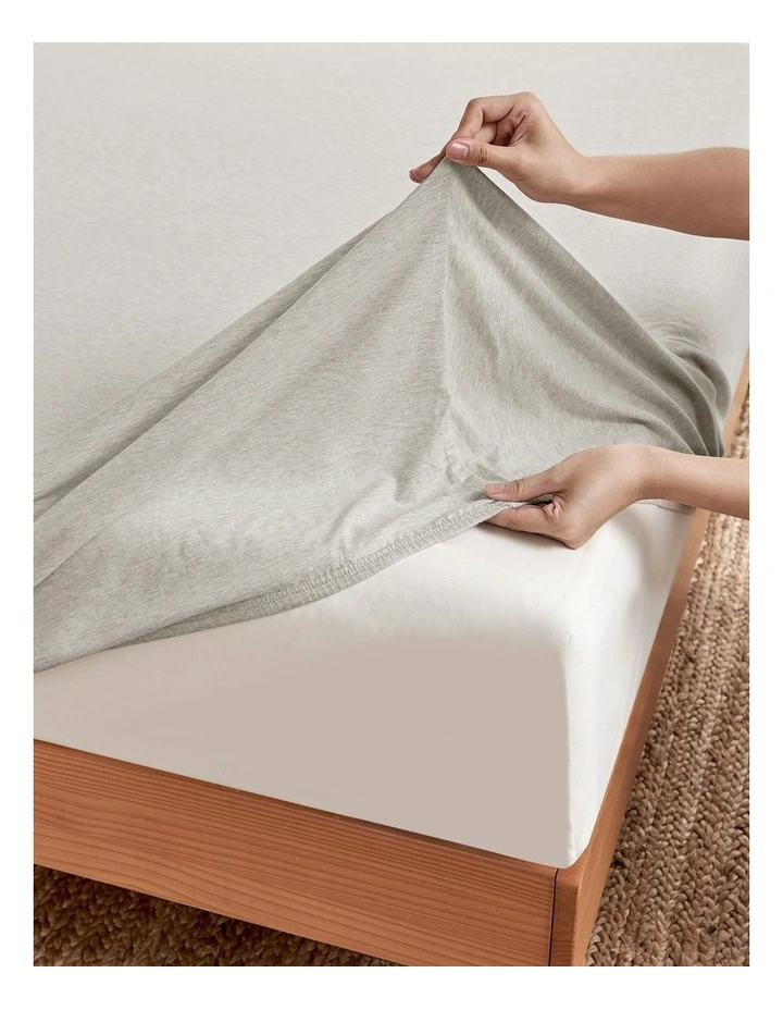 Jersey Luxe Combo Fitted Sheet Set in Oatmeal image 7