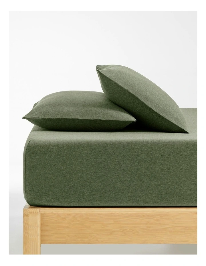 Luxe Fitted Sheet Set in Olive image 1