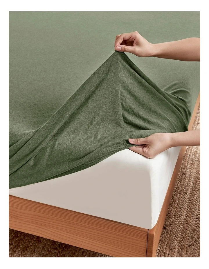 Luxe Fitted Sheet Set in Olive image 7