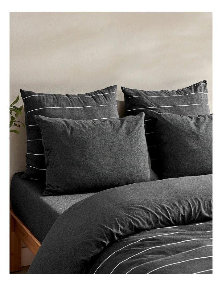 Luxe Fitted Sheet Set in Charcoal image 5