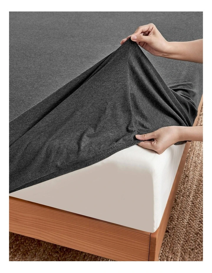 Luxe Fitted Sheet Set in Charcoal image 7
