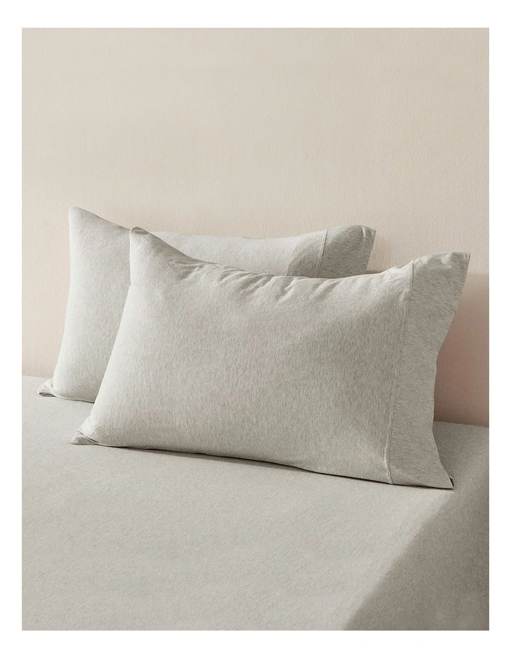 Luxe Standard Pillowcase Twin Pack in Oatmeal image 1