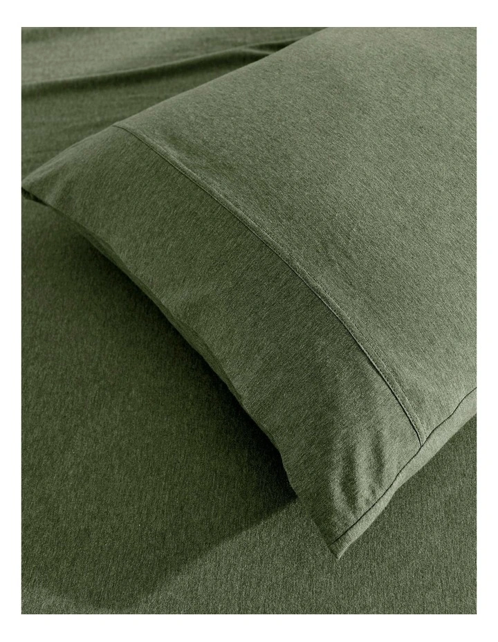Luxe Standard Pillowcase Twin Pack in Olive image 2