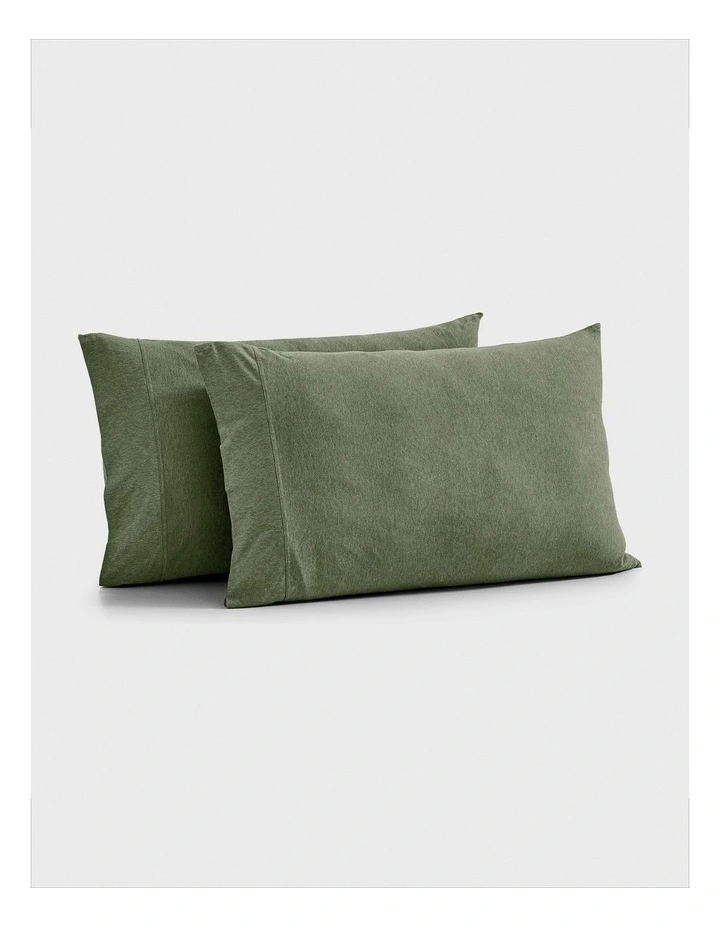 Luxe Standard Pillowcase Twin Pack in Olive image 3