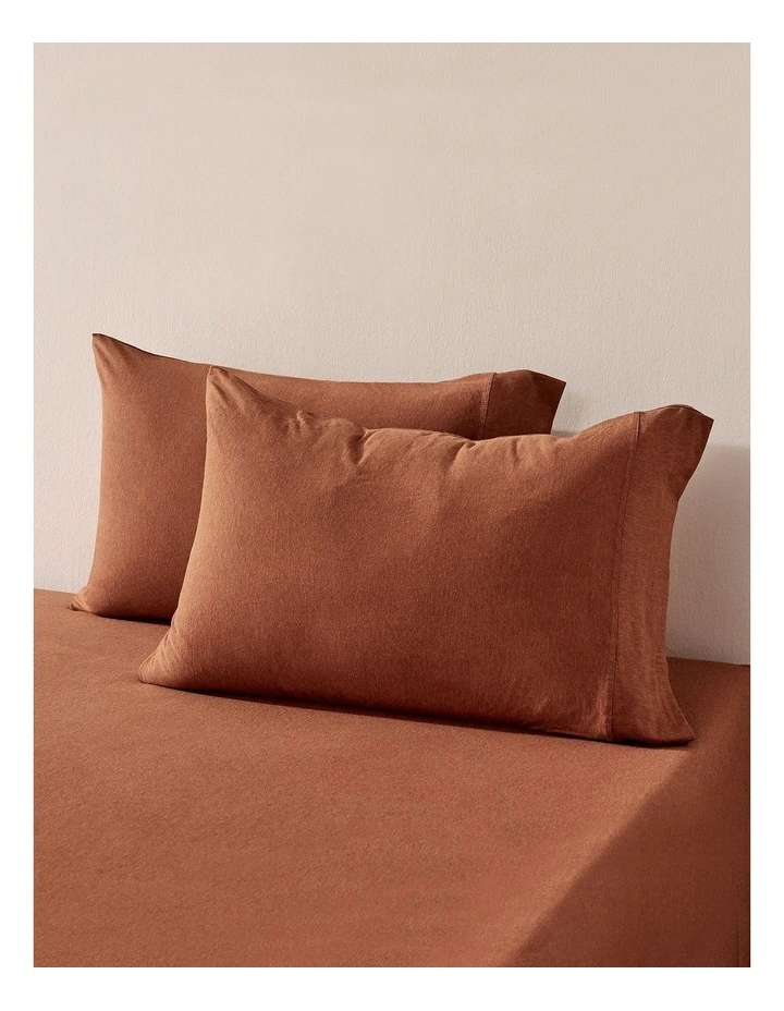Luxe Standard Pillowcase Twin Pack in Rust image 1