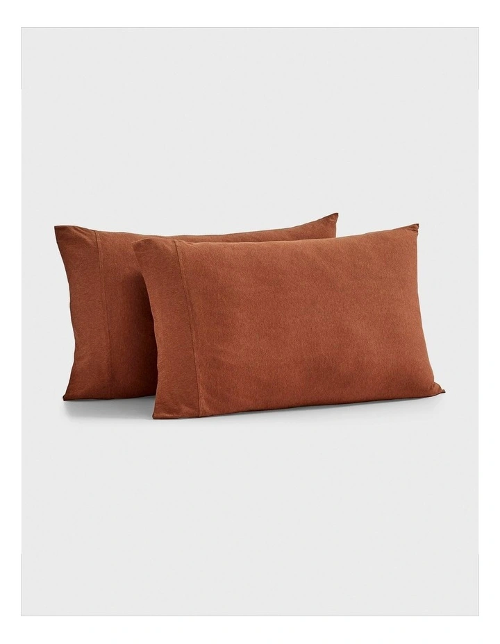 Luxe Standard Pillowcase Twin Pack in Rust image 3