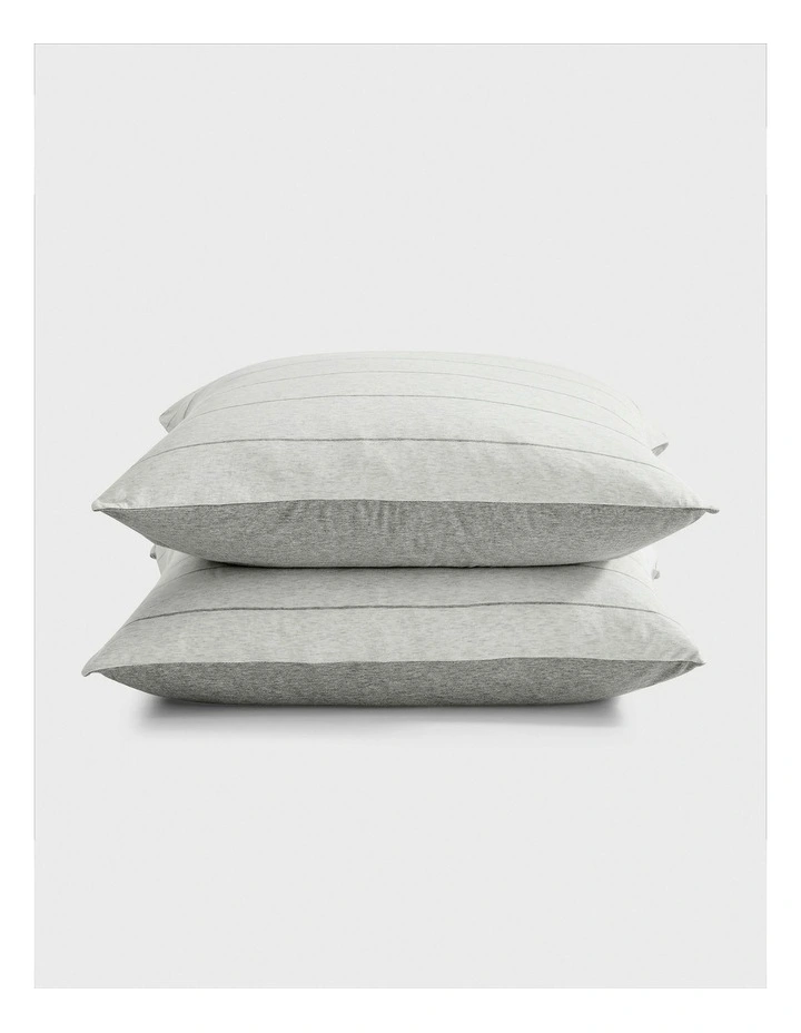 Luxe European Pillowcase Twin Pack in Silver Grey image 2