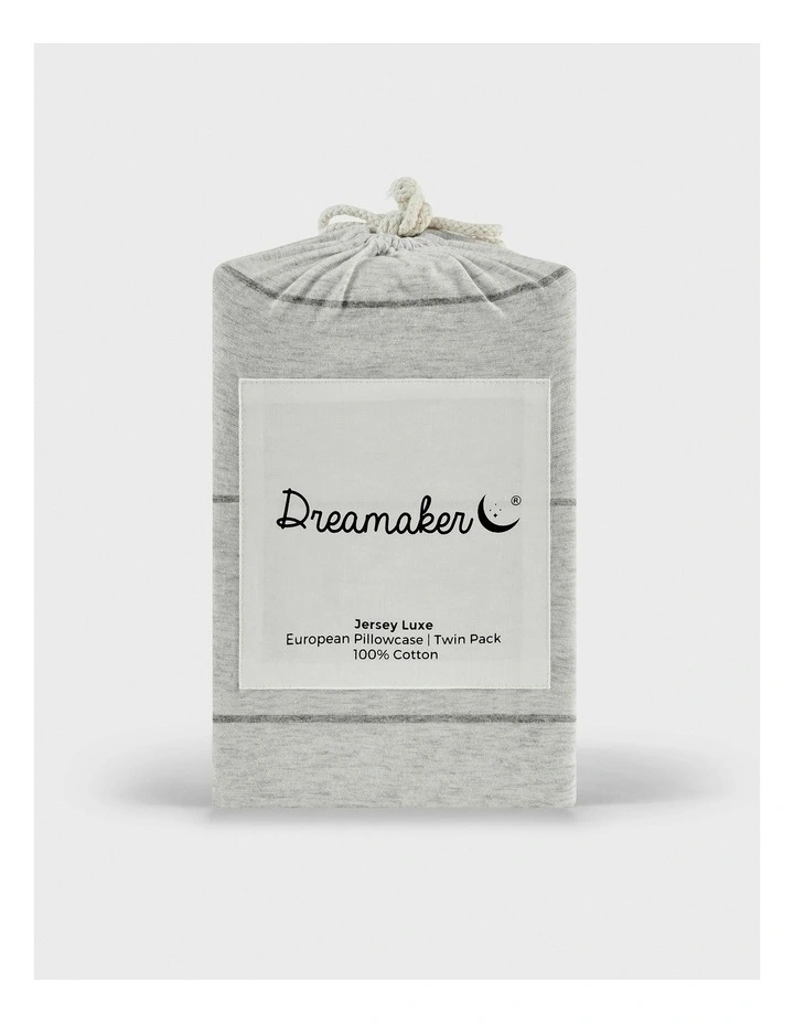 Luxe European Pillowcase Twin Pack in Silver Grey image 6