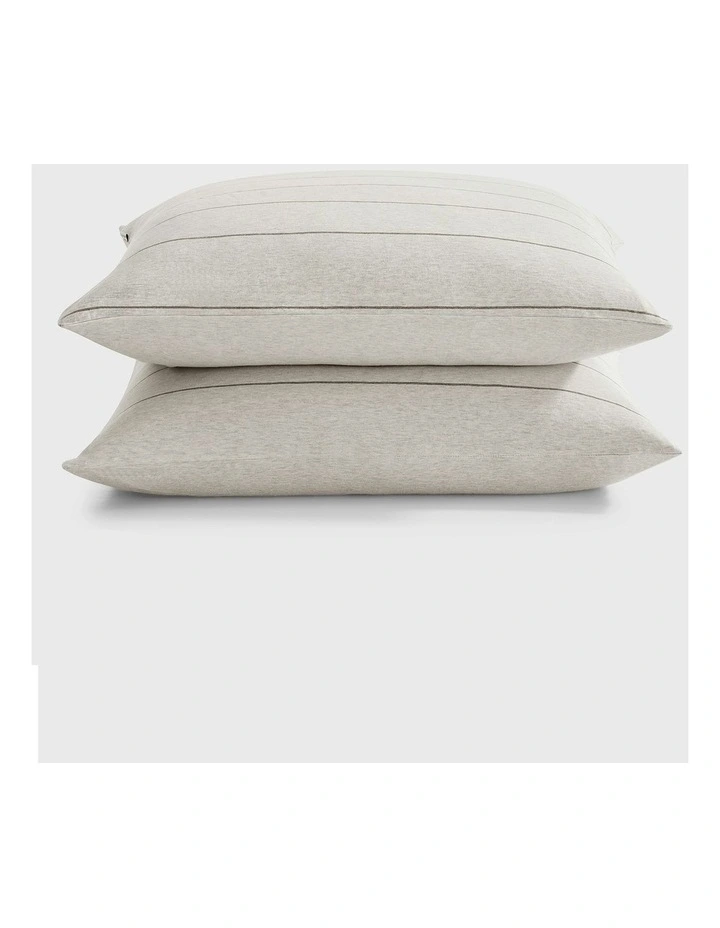 Luxe European Pillowcase Twin Pack in Oatmeal image 2