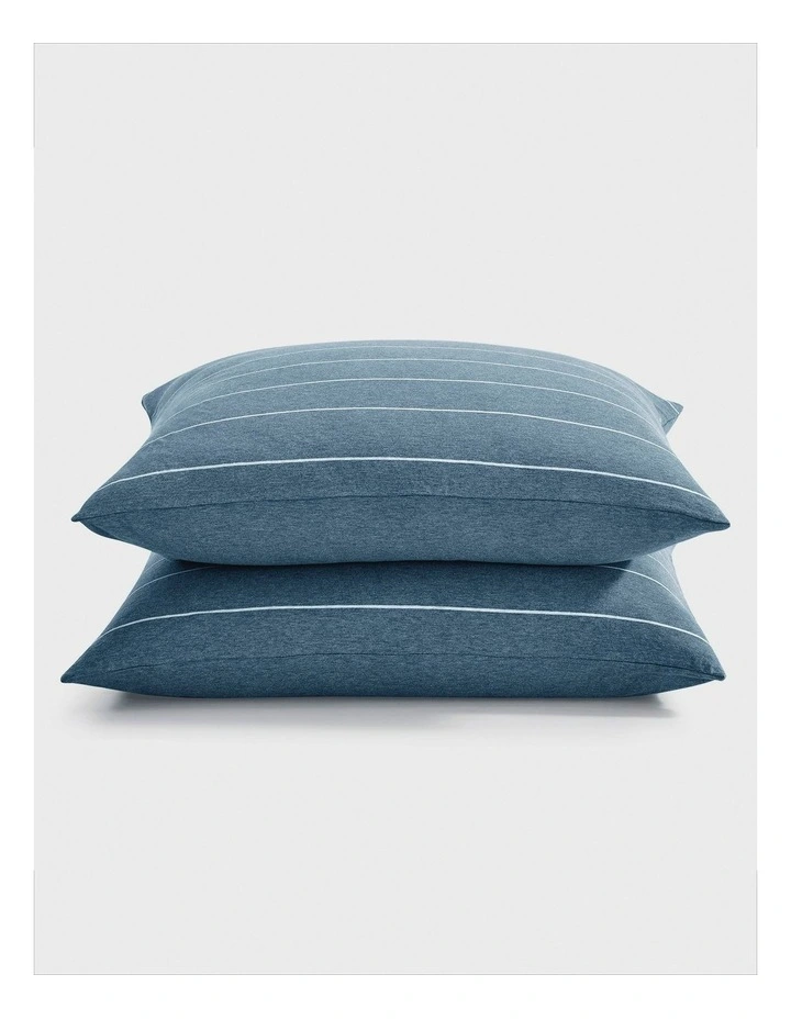Luxe European Pillowcase Twin Pack in Denim image 2