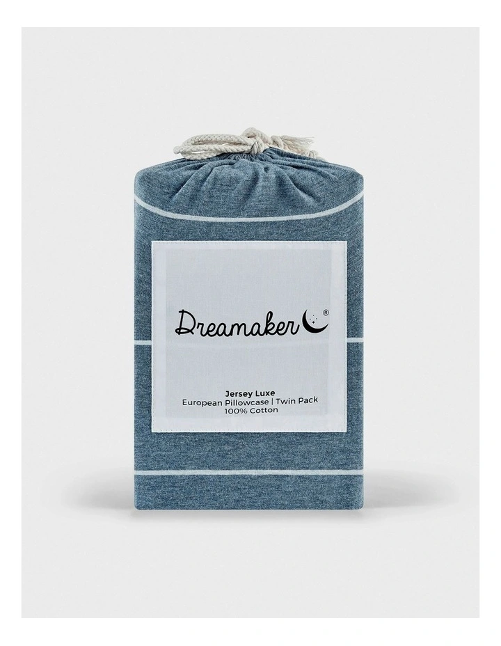 Luxe European Pillowcase Twin Pack in Denim image 6