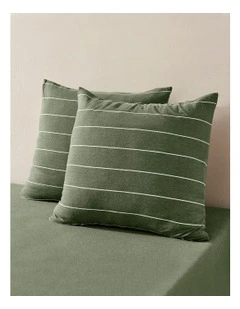 Luxe European Pillowcase Twin Pack in Olive