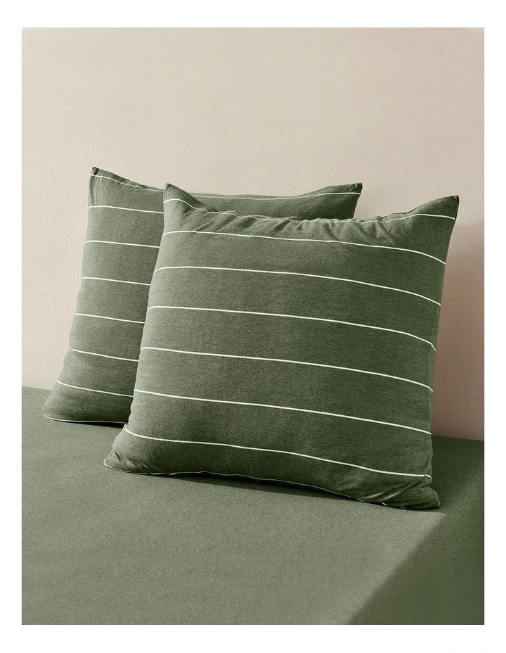 Luxe European Pillowcase Twin Pack in Olive image 1