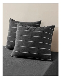 Luxe  European Pillowcase Twin Pack in Charcoal