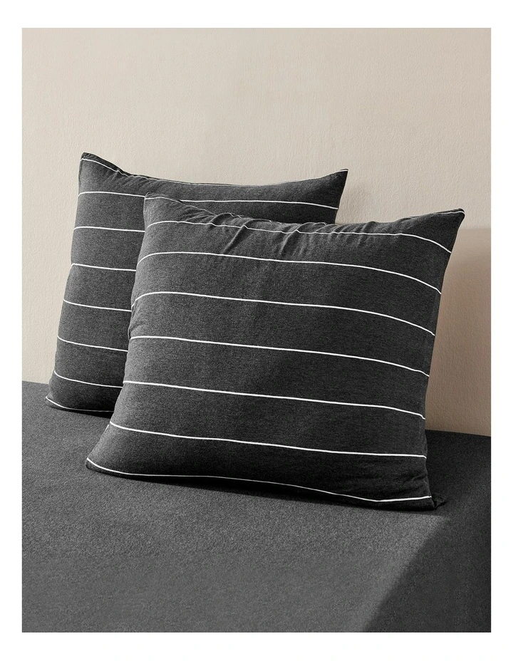 Luxe  European Pillowcase Twin Pack in Charcoal image 1