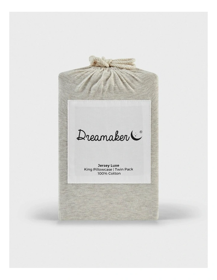 Luxe King Pillowcase Twin Pack in Oatmeal image 6