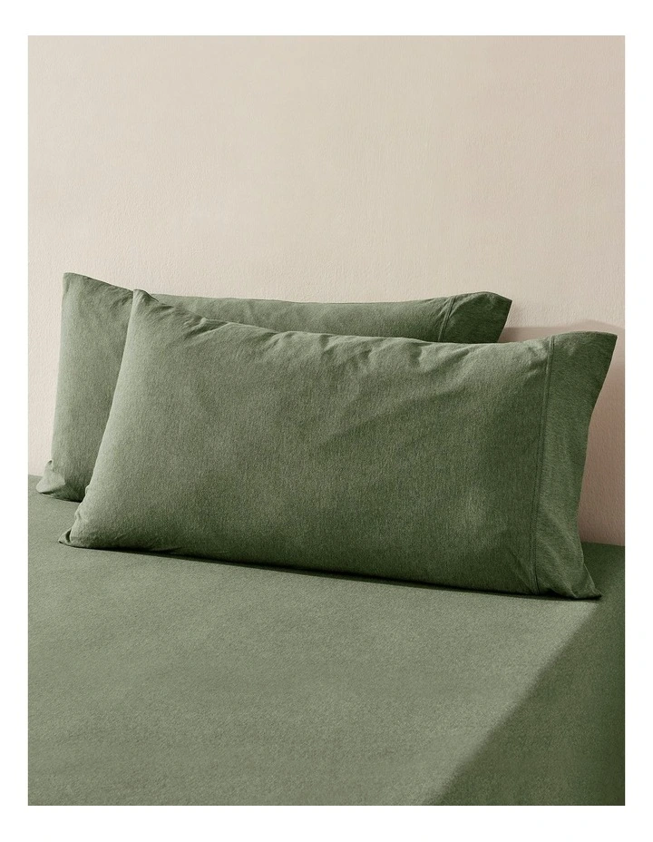 Luxe King Pillowcase Twin Pack in Olive image 1