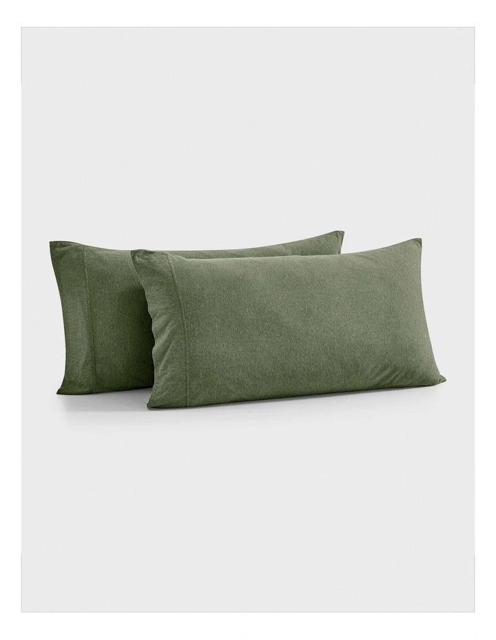 Luxe King Pillowcase Twin Pack in Olive image 3