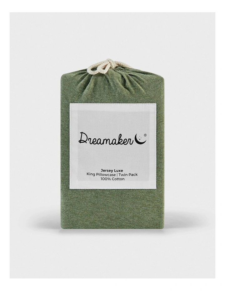 Luxe King Pillowcase Twin Pack in Olive image 6