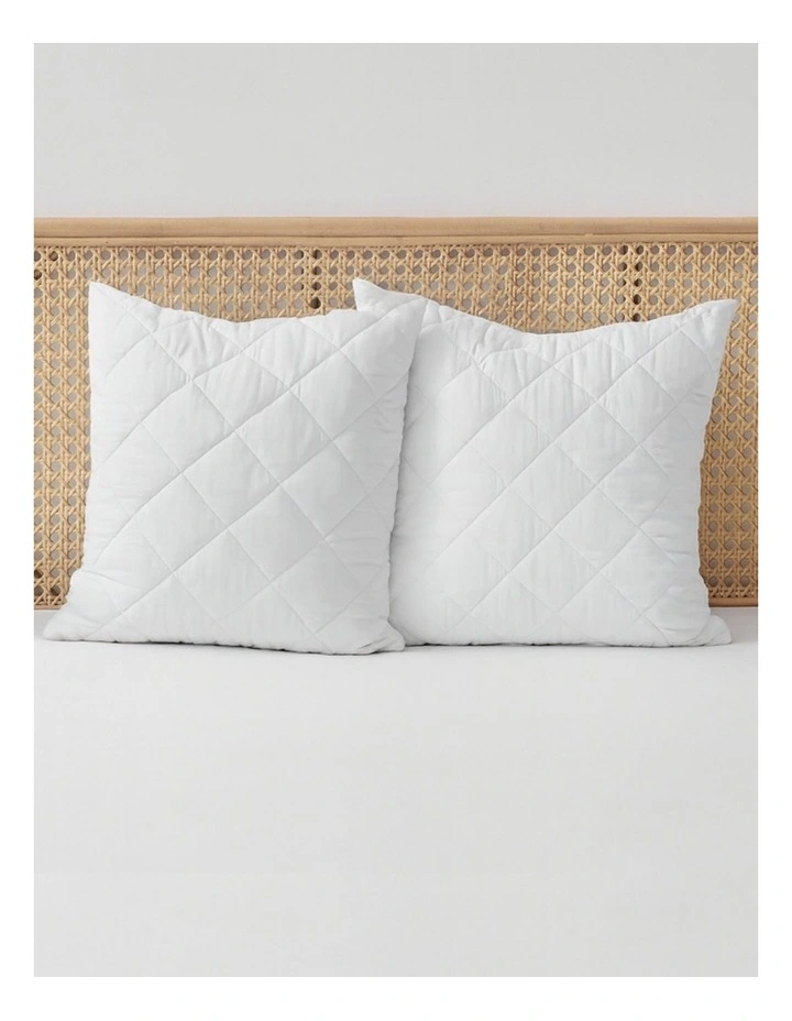 Healthguard Allergy Sensitive Quilted Waterproof Euro Pillow Protector Twin Pack in White image 1