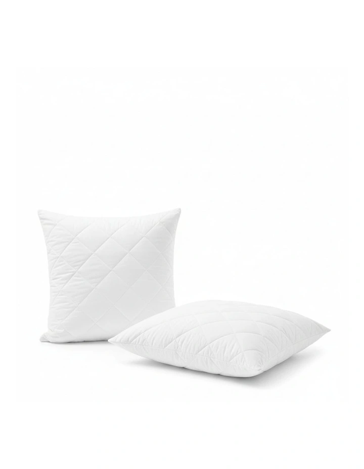 Healthguard Allergy Sensitive Quilted Waterproof Euro Pillow Protector Twin Pack in White image 2