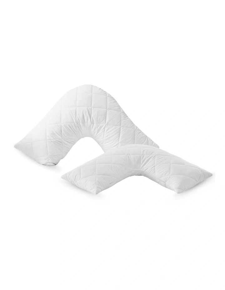 Healthguard Allergy Sensitive Quilted Waterproof V Shape Pillow Protector Twin Pack in White image 2