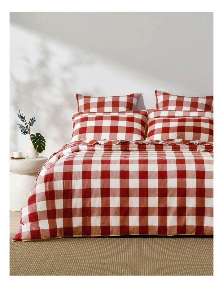 Remy Washed Cotton Quilt Cover Set in Rust image 1