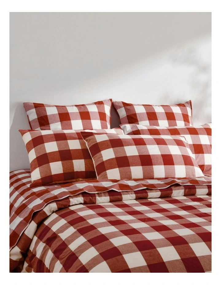 Remy Washed Cotton Quilt Cover Set in Rust image 2