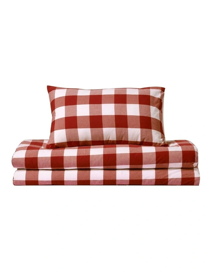 Remy Washed Cotton Quilt Cover Set in Rust image 3