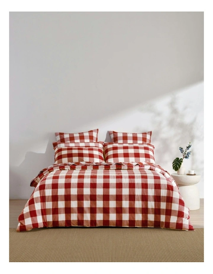 Remy Washed Cotton Quilt Cover Set in Rust image 6