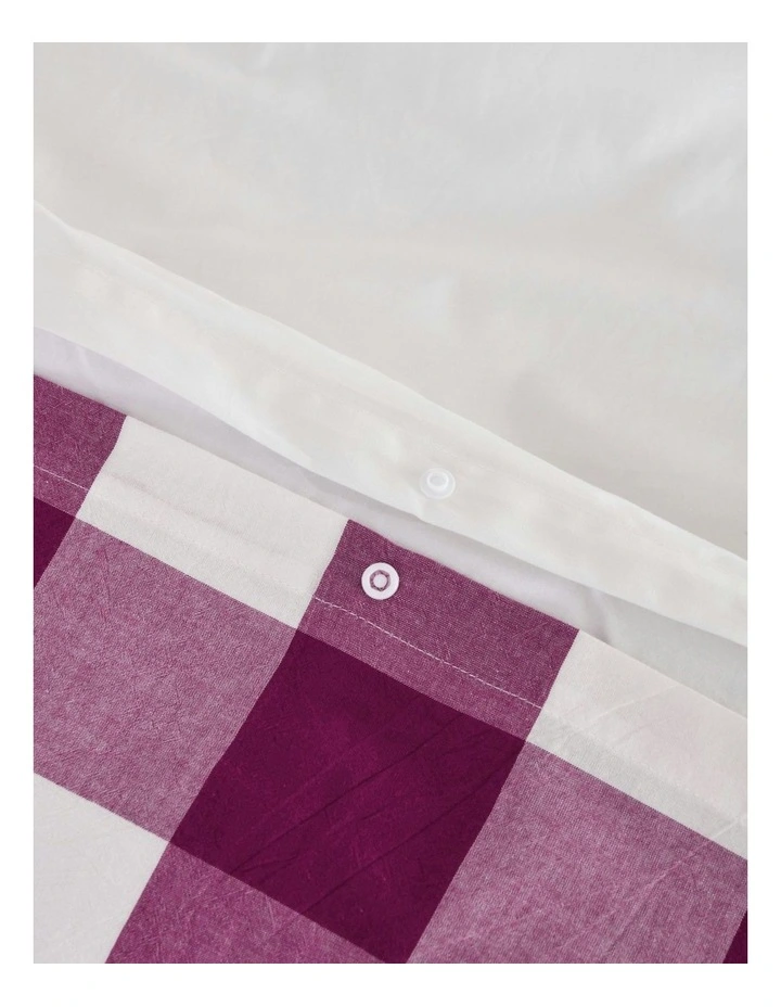 Remy Washed Cotton Quilt Cover Set in Berry image 5
