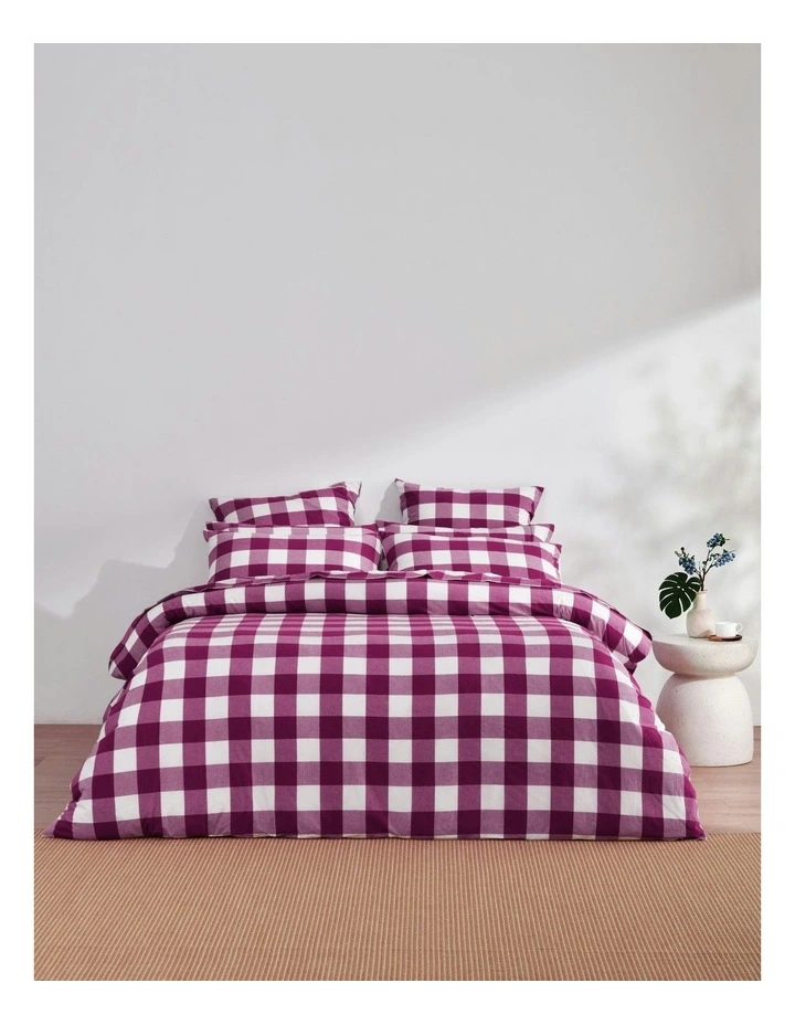Remy Washed Cotton Quilt Cover Set in Berry image 6