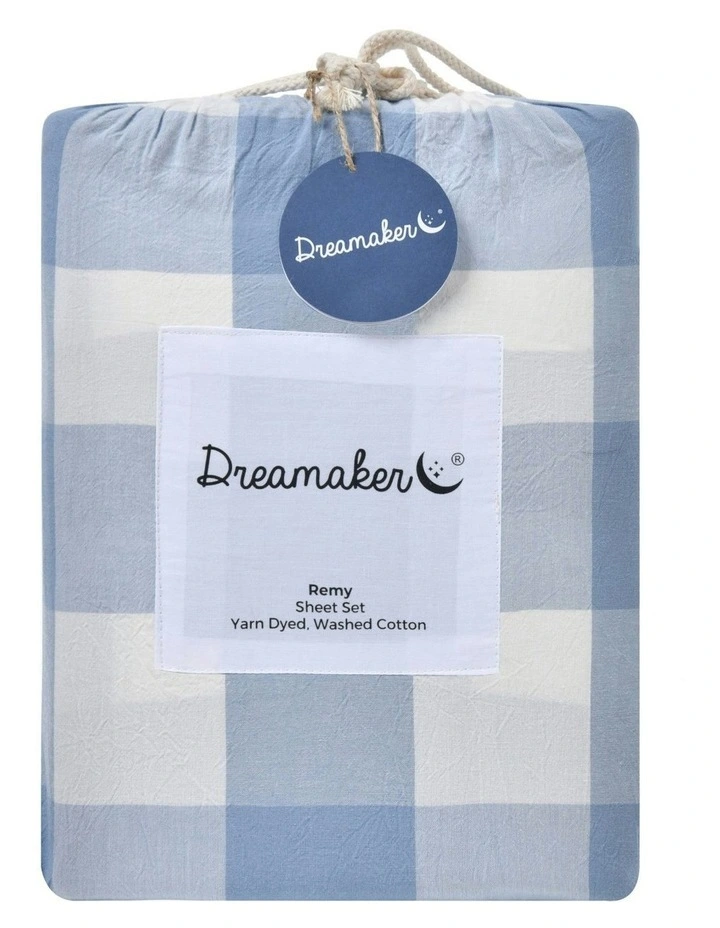 Remy Washed Cotton Sheet Set in Cornflower image 6