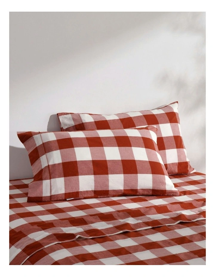 Remy Washed Cotton Sheet Set in Rust image 2