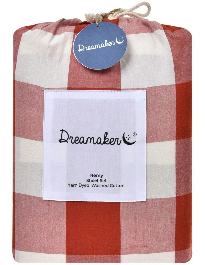 Remy Washed Cotton Sheet Set in Rust image 6