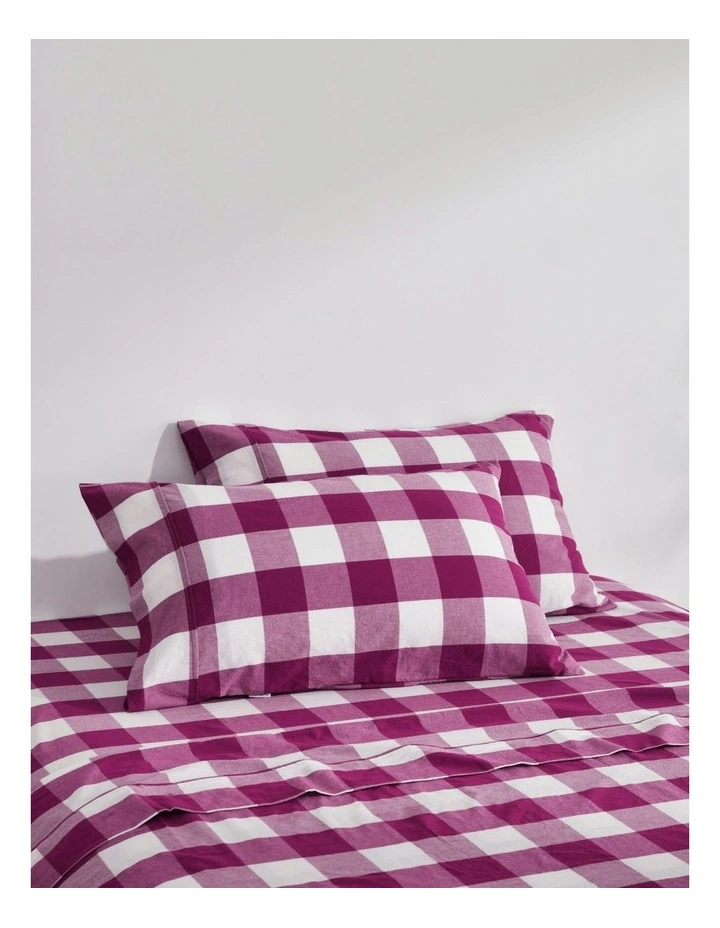 Remy Washed Cotton Sheet Set in Berry image 2