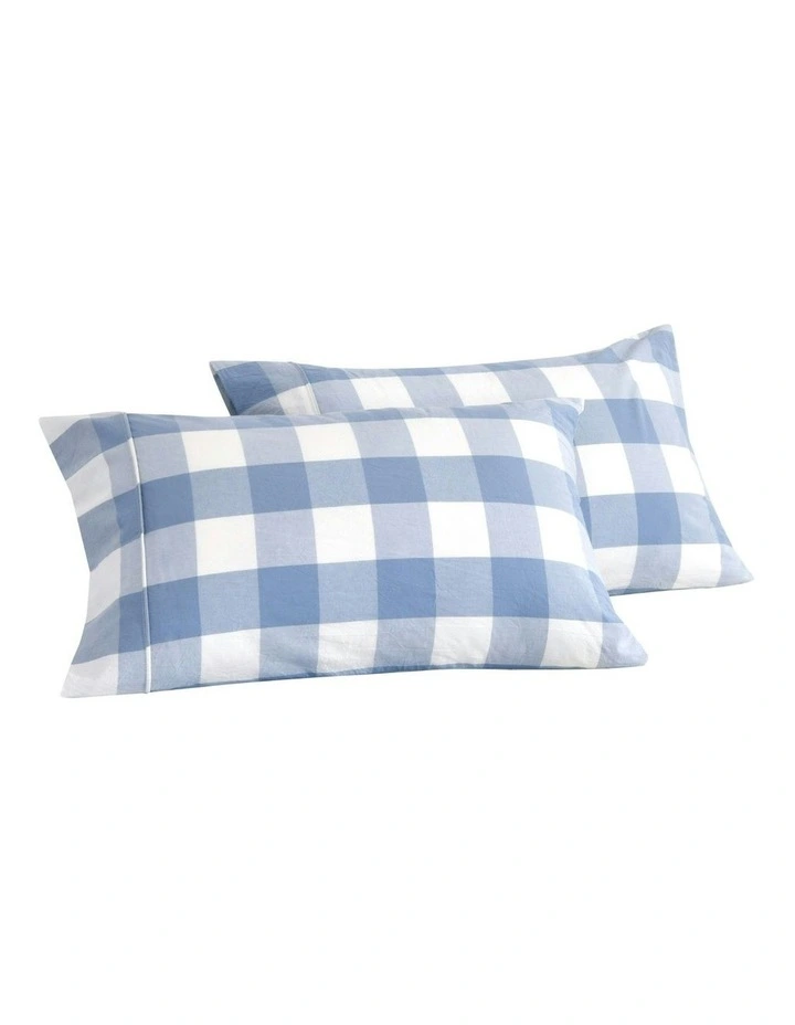 Remy Washed Cotton Pillowcase Twin Pack in Cornflower image 6