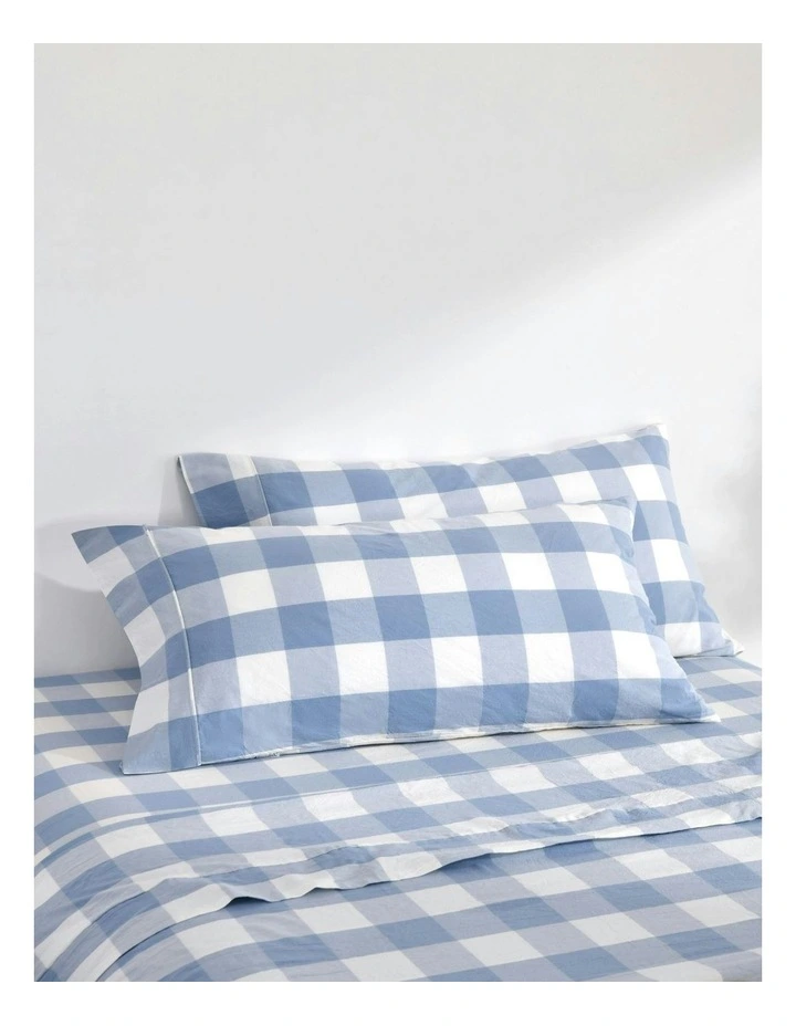 Remy Washed Cotton Pillowcase Twin Pack in Cornflower image 1