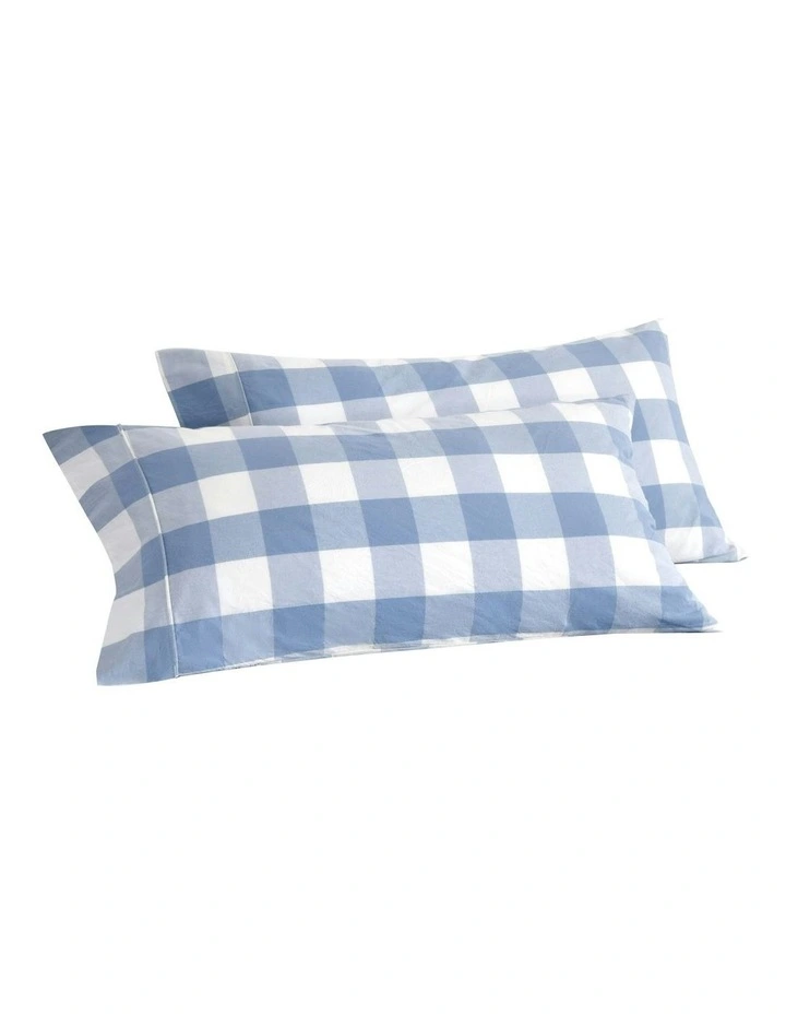 Remy Washed Cotton Pillowcase Twin Pack in Cornflower image 6