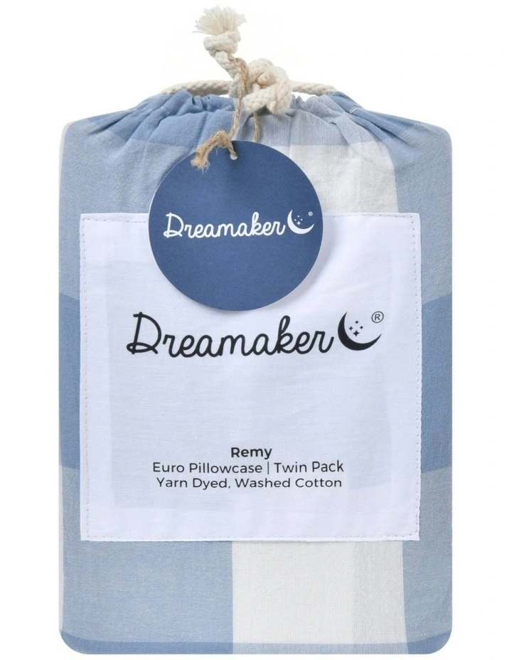 Remy Washed Cotton Pillowcase Twin Pack in Cornflower image 4