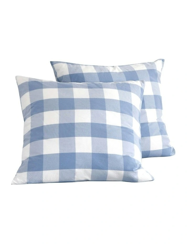 Remy Washed Cotton Pillowcase Twin Pack in Cornflower image 6